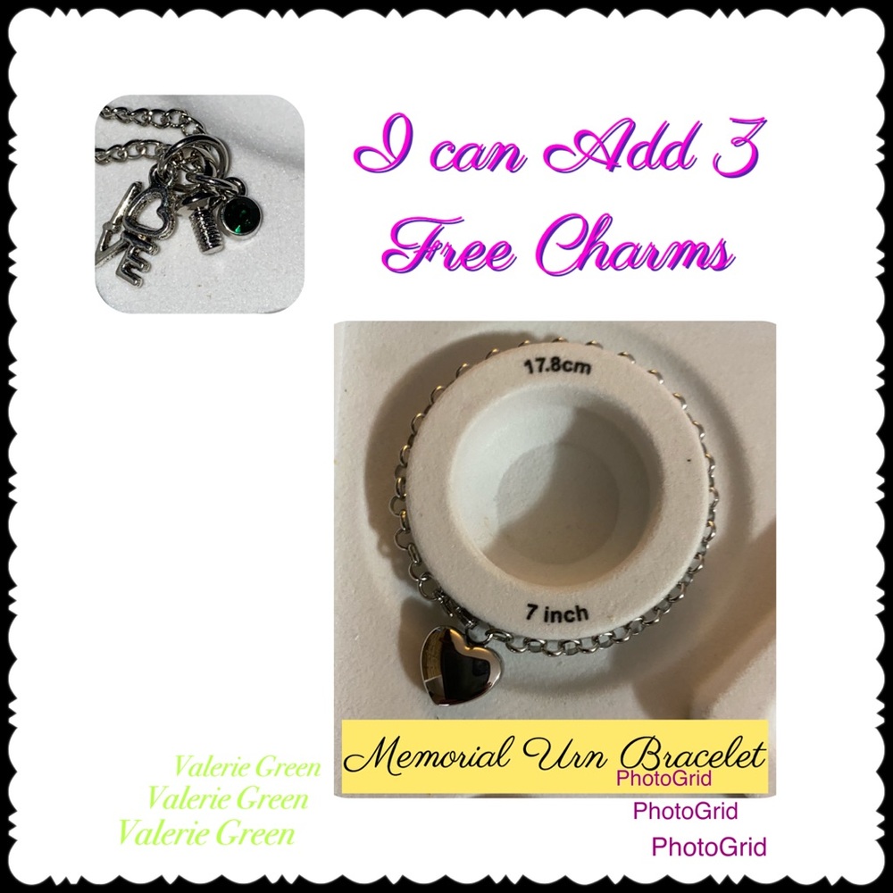 Heart Memorial Urn Bracelet